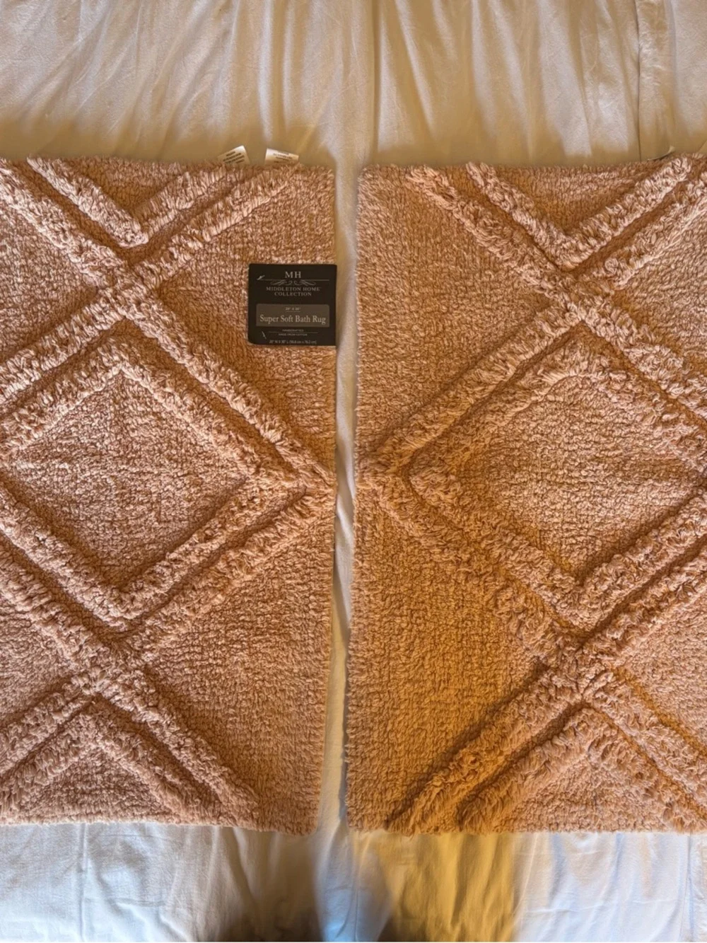 NWT Middleton Home Pink Cotton Bath Rugs Set of 2